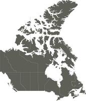 Vector blank map of Canada with provinces and territories and administrative divisions. Editable and clearly labeled layers.