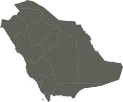 Vector blank map of Saudi Arabia with provinces and administrative divisions. Editable and clearly labeled layers.