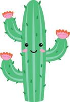 vector ilustración de un gracioso cactus personaje en dibujos animados estilo aislado en blanco antecedentes