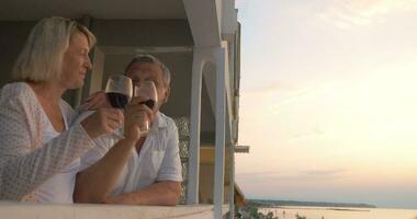 reifen Paar haben sich ausruhen auf das Balkon video