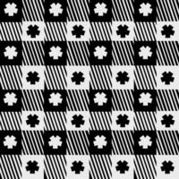 Black and white fabric patterns, various styles vector
