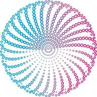 a circular dot pattern with blue and pink colors, dot cmyk black gradient symbol logotype circular shape spiral halftone circle round abstract circle vector