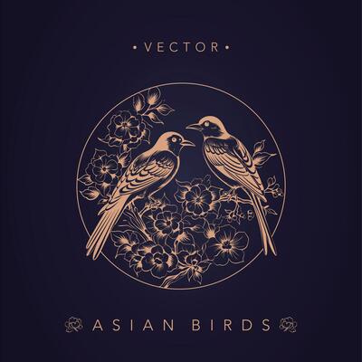 Asian traditional bird patterns ancient Chinese flower and bird patterns