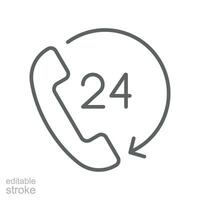 cliente apoyo línea icono. ayuda línea asistente, cliente Servicio para usuario consulta. llamada centrar 24-7. operador línea directa apoyo. editable carrera vector ilustración diseño en blanco antecedentes eps 10