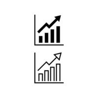 business growth icon. Histogram growing analysis. business statistics progress chart. profit increase diagram presentation. line and solid style. vector illustration design on white background. EPS 10