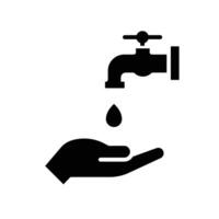 Ablution or washing hand icon. islamic wudu sign of religion collection. arabic and prayer, Glyph style for ramadan, fasting and iftar concept. Vector illustration design on white background. EPS 10