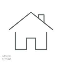 pequeño casa icono. elementos de arquitectura para real inmuebles concepto. permanecer hogar logo. hogar comprando presupuesto para hipoteca contorno estilo. editable carrera vector ilustración diseño en blanco antecedentes eps 10