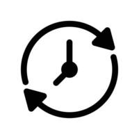 time clock update refresh icon. Restore Clock inside recycle arrows. Update clock change or update date. forward or back time, reverse time. solid style vector illustration design on white. EPS 10