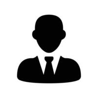 administración negocio icono, empresario. negocio gente. masculino avatar perfil fotos. hombre en traje para tu web sitio diseño, logo, aplicación, ui sólido estilo. vector ilustración diseño en blanco antecedentes eps 10