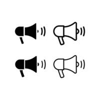 megáfono icono, vocero. línea y sólido estilo. altoparlante audio altavoz volumen o música altavoz promoción símbolo para web sitio computadora, móvil. vector ilustración diseño en blanco antecedentes eps 10
