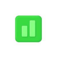 3d Realistic Graphic bar or Chart button vector illustration.