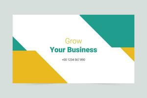 Simple grow your business social media cover template vector