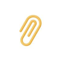 3d Realistic Paperclip Attachment Icon vector illustration.