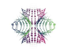 a blue pink vase with a dotted pink flower swirl logo, a circular dot pattern with blue and pink colors, dot gradient symbol logotype circular shape spiral halftone circle vector