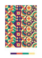 a colorful pattern with geometric shapes and colors vector