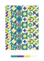 a colorful pattern with geometric shapes and colors vector