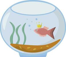 Fish with a crown in an aquarium vector