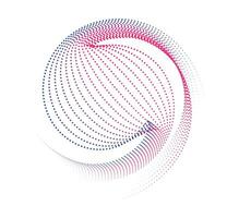 a circular dot pattern with blue and pink colors, dot cmyk black gradient symbol logotype circular shape spiral halftone circle round abstract circle vector