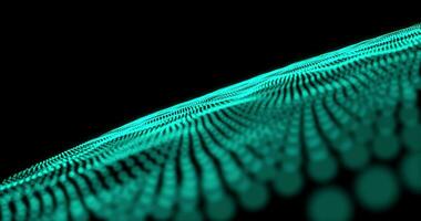 Abstract digital cyber wave with moving particles, futuristic background, Wave Effect digital network connection, big data, 3D, 4K video