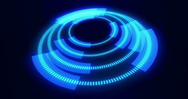 HUD circle interfaces, high-tech futuristic display, hologram button, download. Digital data network protection, future technology network concept. Modern innovations in cyberspace. HUD technology video