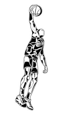 Image of basketball player movements, suitable for posters, education, T-shirts and others