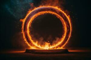 Ring of fire. AI generated photo