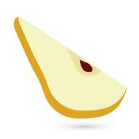 yellow pear fruit with half cut sliced on white background used in Organic healthy fruits vector illustration, Pear fruits on Isolated white background