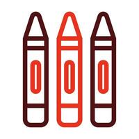 Crayons Vector Thick Line Two Color Icons For Personal And Commercial Use.