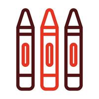 Crayons Vector Thick Line Two Color Icons For Personal And Commercial Use.