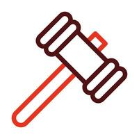 Toy Hammer Vector Thick Line Two Color Icons For Personal And Commercial Use.