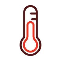 Hot Temperature Vector Thick Line Two Color Icons For Personal And Commercial Use.