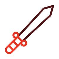 Toy Sword Vector Thick Line Two Color Icons For Personal And Commercial Use.