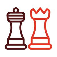 Chess Vector Thick Line Two Color Icons For Personal And Commercial Use.