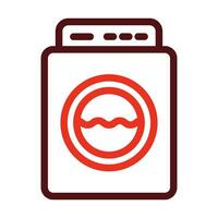 Washing Machine Vector Thick Line Two Color Icons For Personal And Commercial Use.