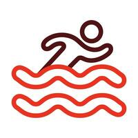 Swimmer Vector Thick Line Two Color Icons For Personal And Commercial Use.