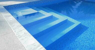 Stairs in outdoor swimming pool video