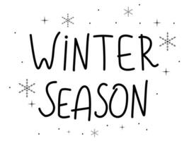 Winter Season Handwritten Text. Vector illustration