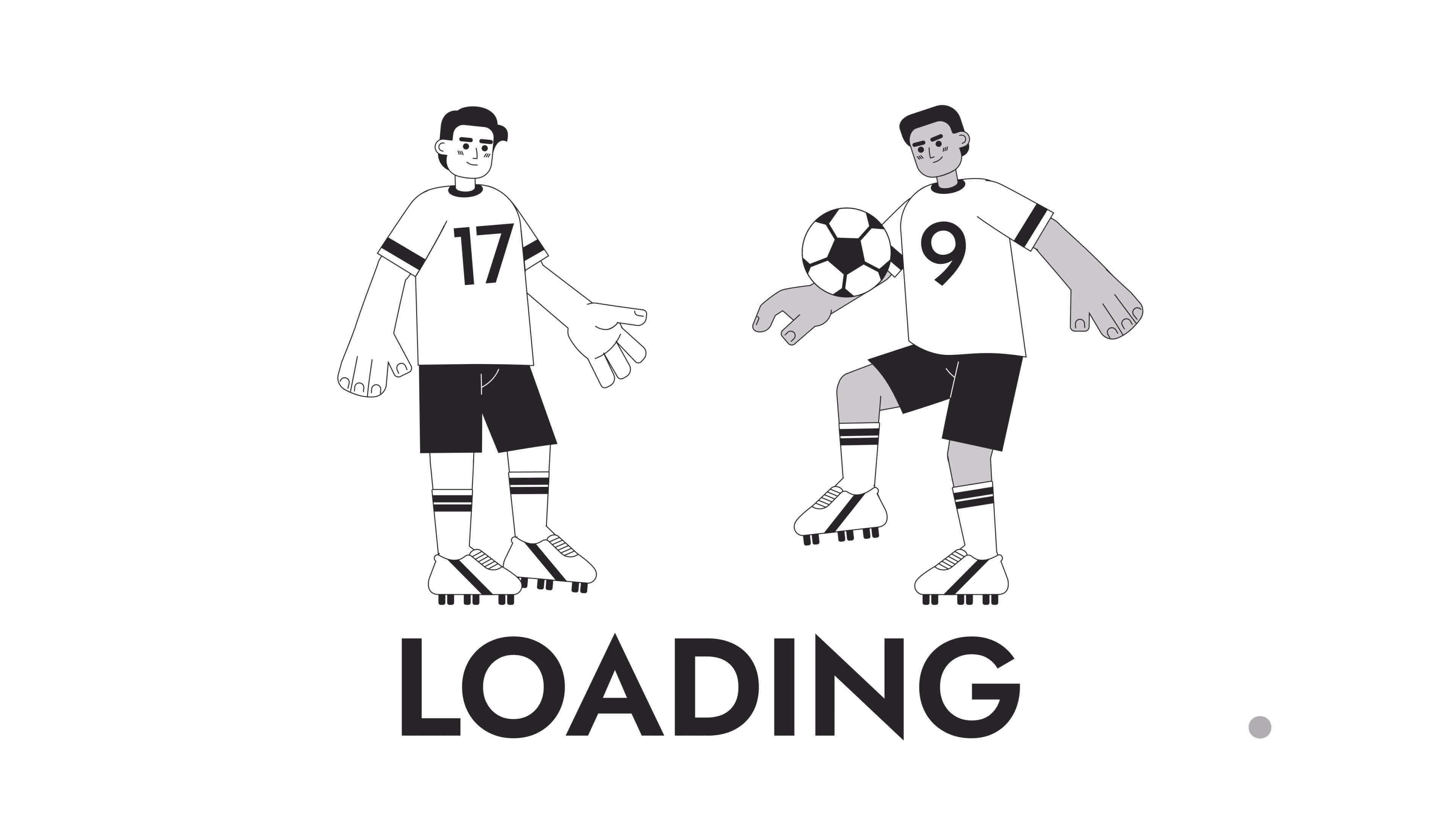 Soccer players black and white loading animation