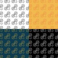 set of seamless patterns with strong hand of athlete holds dumbbell. Sports and active lifestyle. Ornament for decoration and printing on fabric. Design element. Vector