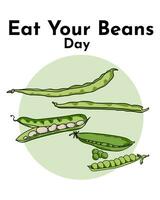 Eat Your Beans Day, idea for a vertical poster, banner, flyer about a popular food product vector