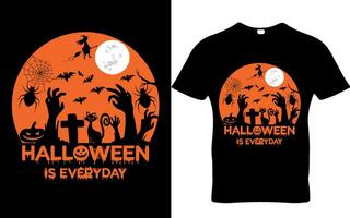 Vector Halloween scary pumpkin night t-shirt design