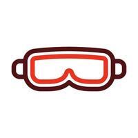 Goggles Vector Thick Line Two Color Icons For Personal And Commercial Use.