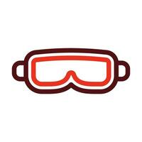 Goggles Vector Thick Line Two Color Icons For Personal And Commercial Use.