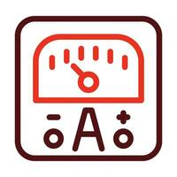 Ammeter Vector Thick Line Two Color Icons For Personal And Commercial Use.