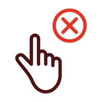 Dont Touch Vector Thick Line Two Color Icons For Personal And Commercial Use.