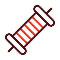 Resistor Vector Thick Line Two Color Icons For Personal And Commercial Use.