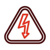 Electrical Danger Sign Vector Thick Line Two Color Icons For Personal And Commercial Use.