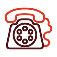 Telephone Vector Thick Line Two Color Icons For Personal And Commercial Use.