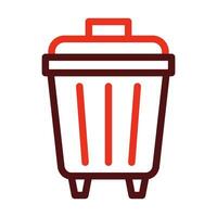 Dumpster Vector Thick Line Two Color Icons For Personal And Commercial Use.