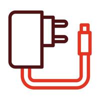 Adapter Vector Thick Line Two Color Icons For Personal And Commercial Use.